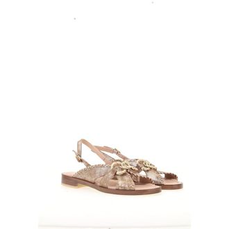 Mjus Platte sandalen in leer