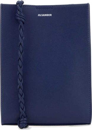 Jil Sander Navy Blue Leather Small Tangle Shoulder Bag