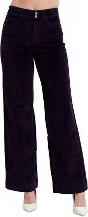 Judy Blue High Rise Corduroy Wide Leg Trouser Pants In Black