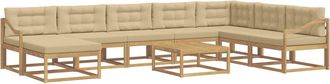 vidaXL Conjunto De Sof&aacute;s De Exterior 9 Uds. Y Beige Vidaxl