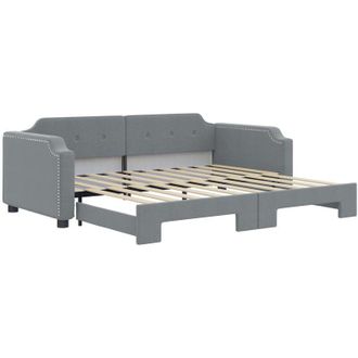vidaXL Sof&aacute; Cama Nido Tela Gris Claro 90x190 Cm Vidaxl