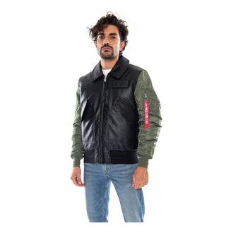 Alpha Industries Giacca Invernale CWU In Ecopelle - - Jackets - Uomo - Nero - XL