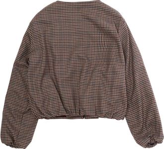 Nan&aacute;n Girls Tech Fabric Bomber Jacket Brown Polyester Coat