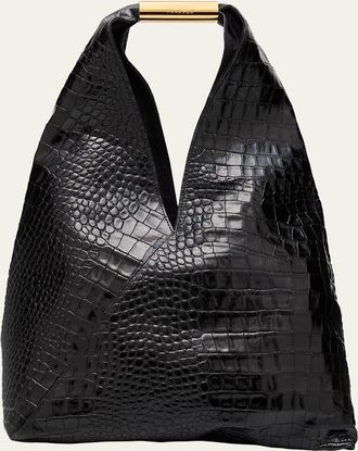 Maison Margiela Japanese Croc-Embossed Leather Tote Bag