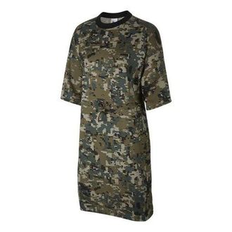 Nike (WMNS) Nike Mesh Casual Camouflage Olive Green Dress CJ0178-222