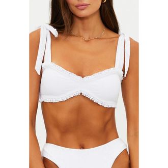 Beach Riot Taryn Ruffle Eyelet Bikini Top in White at Nordstrom, Size X-Small