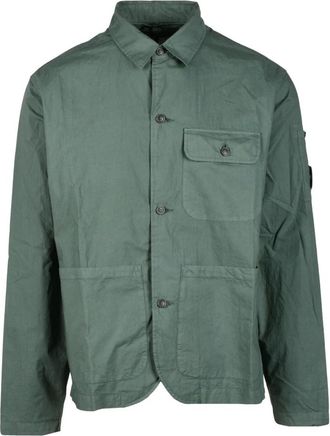 C.P. Company C.P. Company, Light Jackets, male, Green, XL, Cotton Shirt
