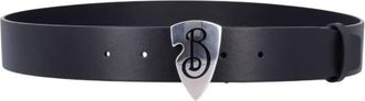 Burberry Leather B Shield Belt, Size 100