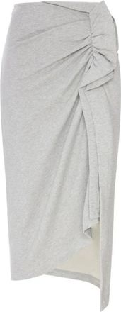 Dries Van Noten Midi Rok - Dames - Kokerrokken - Grijs - M - Nylon - Rokken