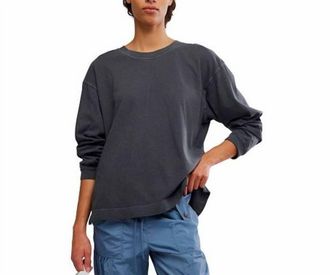 Free People Hustle Layer Tee In Washed Black
