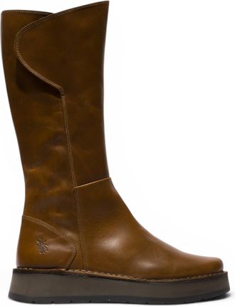 FLY London Fly London Womens Tan Leather High Pull On Long Boots - RHEA042