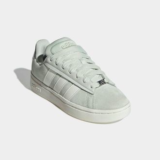 adidas Sneaker ADIDAS SPORTSWEAR GRAND COURT ALPHA 00S, Damen, Gr. 37, weiss (linen gr&uuml;n, sanftes wei&szlig;, silber metallic), Leder, Synthetik, Textil, Schuhe Sn