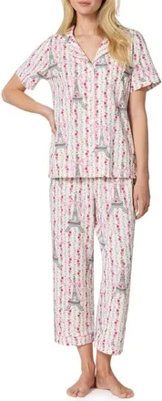 Bedhead Pajamas Print Stretch Cotton Jersey Crop Pajamas in Fleur De La Tour at Nordstrom, Size X-Small