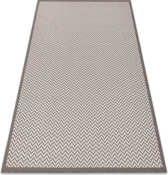 RugsX Rugsx - Alfombra Sisal Bordero 2901 Tejido Plano Crema / Taupe Beige 120x170 Cm