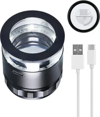 OEM Lupa De Joyero 10x, Lupa De Bolsillo Port&aacute;til Con 6 Led, Recargable Con Campo De Visi&oacute;n De 25 Mm, Para Joyer&iacute;a, Gemas, Monedas Y Herramientas De Brico