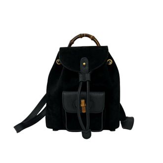 Gucci Black Suede Leather Backpack (Pre-Owned)