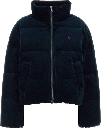 Ralph Lauren Midnight Blue Stretch Corduroy Down Jacket