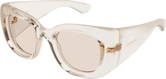 Saint Laurent Howl Zonnebril - Dames - Zonnebrillen - Beige - 55 MM - Nylon - Accessoires