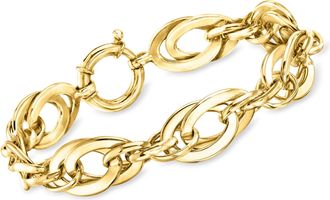 Ross-Simons 14kt Yellow Gold-Plated Oval-Link Bracelet