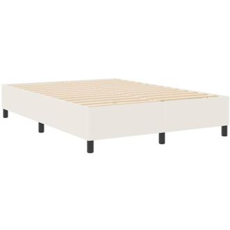 vidaXL Cama Tipo Box Spring Crema 140 X 190 Cm Telas De Pana Vidaxl