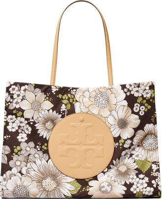 Tory Burch Ella Nylon Printed Tote in Floral Green/brown at Nordstrom