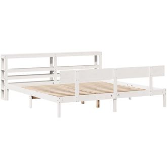 vidaXL Bed Frame without Mattress White 200x200 cm Solid Wood Pine Vidaxl