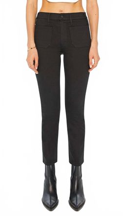 Mother Patch Pocket Insider Ankle Jeans In Pitch