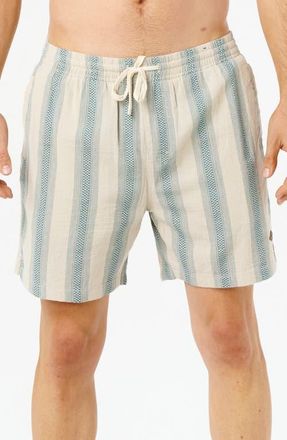 Rip Curl Classic Surf Weaver Stripe Cotton Drawstring Shorts in Vintage White at Nordstrom, Size Xx-Large