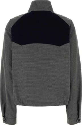 Miu Miu Womens Color-Blocked Cotton Jacket Gray