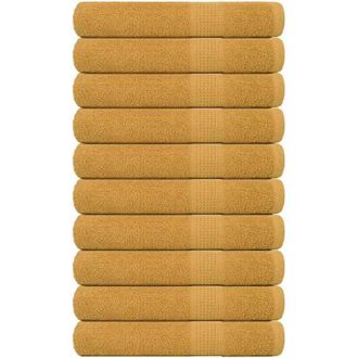vidaXL Asciugamani 10 pz Oro 100x200 cm 360 g/m&sup2; 100% Cotone - Vidaxl