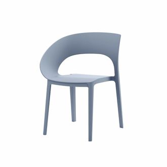 Mobili Rebecca Set de 2 Silla de cocina apilable polipropileno azul gris 82,5x54x60