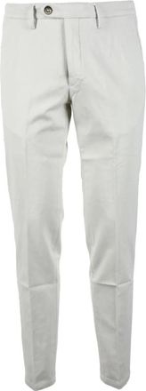 Michele Carbone Katoenmix Stretch Broek - Heren - Chinos - Wit - W33 - Katoen - Broeken