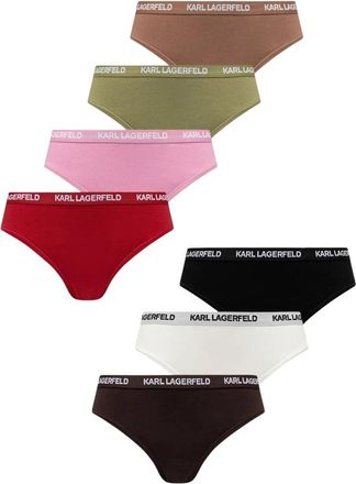 Karl Lagerfeld Logo Thong Multiband 7-Pack - Dames - Onderbroek - Veelkleurig - XS - Katoen - Ondergoed