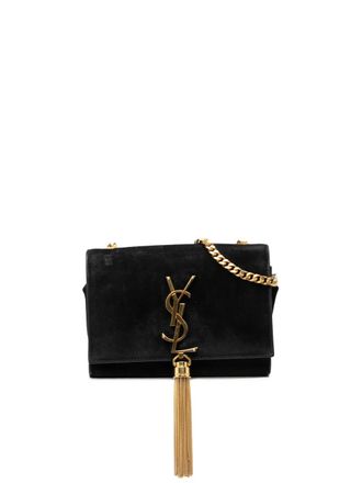 Saint Laurent 2015 Small Suede Monogram Kate Tassel crossbody bag - Zwart