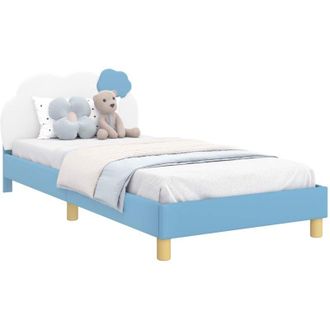 vidaXL Estructura De Cama Con Cabecera Azul 80 X 200 Cm Pu Vidaxl