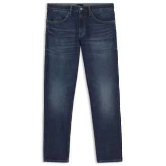BOSS Tapered-fit jeans with stretch cotton and contrast stitching