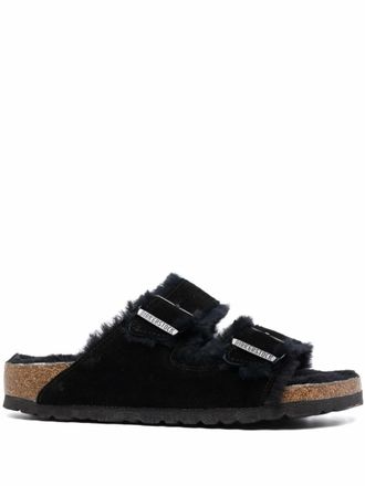 Birkenstock Arizona Shearling Black, Suede Leather Shoes