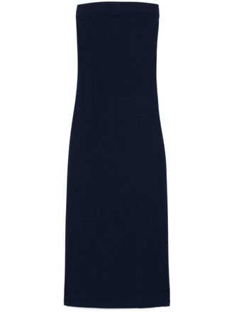 Norma Kamali strapless side-slit dress - Blue