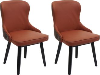 Hhg Hhg - Nunca Usado] Lote De 2 Sillas De Comedor 713, Silla Tapizada Silla De Cocina Sill&oacute;n Silla, Tela/textil Madera Maciza, Terracota-marr&oacute;n
