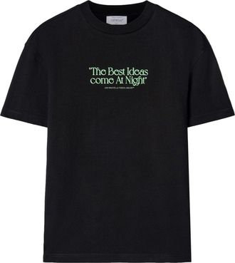 Off-white slogan-print short-sleeve T-shirt - women - Cotton - L - Black
