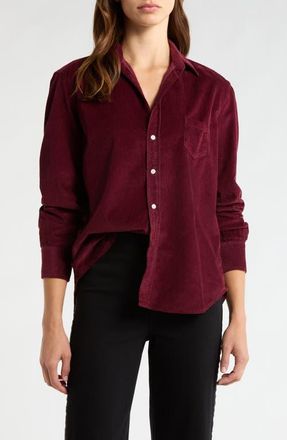Frank & Eileen Barry Tailored Fit Corduroy Button-Up Shirt in Maroon Corduroy at Nordstrom, Size Xx-Small