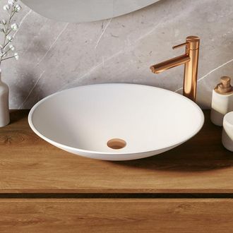 Marcel Breuer Vortex waskom - 58 ovaal fine stone mat wit