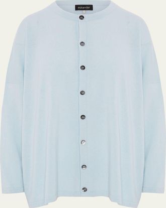 Eskandar Slim Sleeve Cardigan - Mid Plus Length