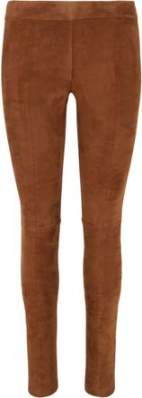 Ferragamo Womens Suede Leggings In Brown