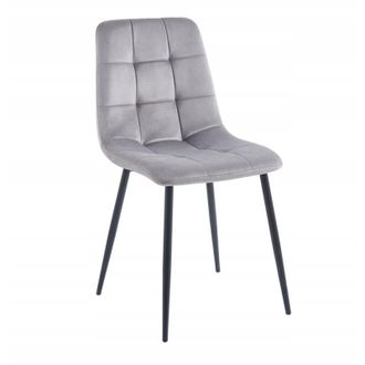 OEM Silla De Terciopelo Gris Para Sala, Acolchada, Tapizada, Comedor Furnitex