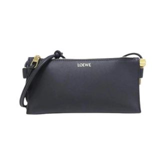 Loewe Pre-owned Hoya Pouch Calf Shoulder Bag - Dames - Vintage Schoudertas - Zwart - ONE Size - Leer - Vintage
