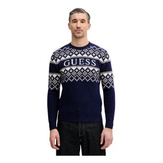 Guess Truien & Vesten, Heren, Blauw, S, Ronde hals gebreid