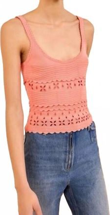Ulla Johnson Sea Embroidered Camisole Top In Coral Peony