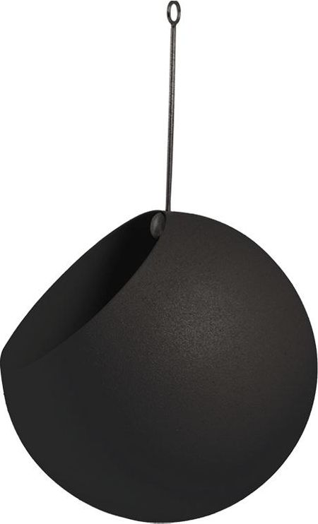 Hängender In-/Outdoor Design Blumentopf Globe, Schwarz