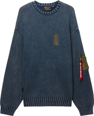 Alpha Industries pocket-patch crew-neck sweater - Blue